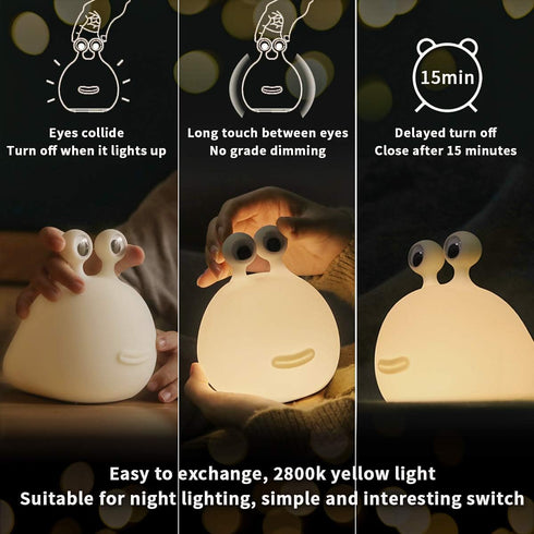 MUID Original Authentic Slug Night Light, Nursery Squishy Lamp, Silicone Light for Classroom, Cute Animal Bedside Lamp for Baby Kids Teens, Soft L...