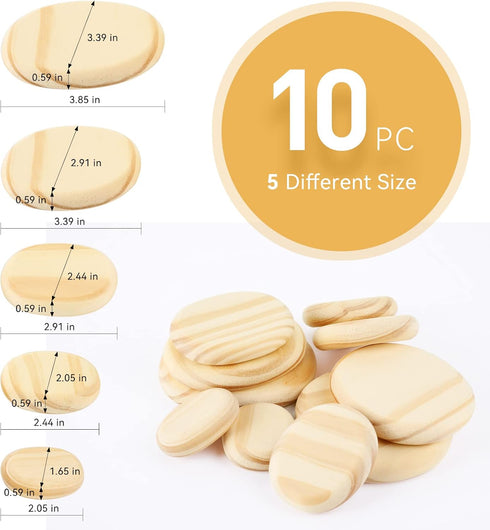 WODI Wooden Logs Stacking Stones 10Pcs Wood Sorting Balancing Rocks Blocks Montessori Educational Toys for Toddler Kids 3 Years Up Developing Skil...