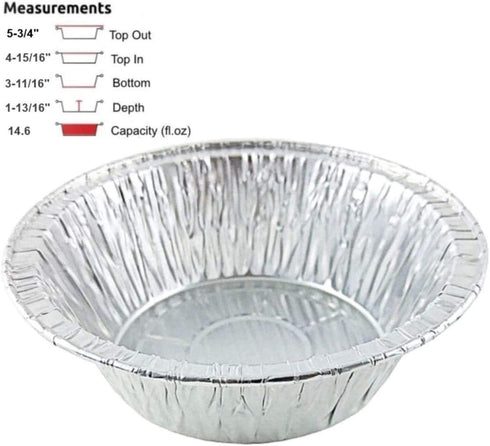 PACTOGO Disposable Aluminum 5 3/4" Meat Pot Pie Extra Deep Pan Baking Tin (Pack of 25)...