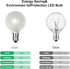 25 Pack G40 LED Globe Frosted Light Bulbs, Shatterproof Led Replacement Light Bulbs for Indoor Outdoor String Lights, E12 Screw Base 0.6watt, Warm...