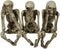 Ebros Gift Whimsical Gothic See No Evil Hear No Evil Speak No Evil Skeletons Shelf Sitter Figurines 3.75" Tall Ossuary Macabre Decor Accent...