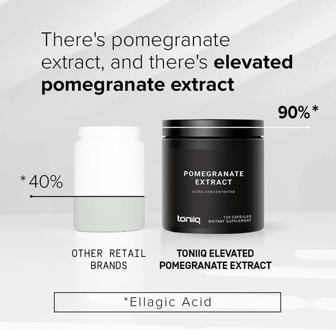 Toniiq 42,000mg 35x Concentrated Ultra High Strength Pomegranate Supplement - 90% Ellagic Acid - 2 Month Supply Capsules - Highly Concentrated Pom...