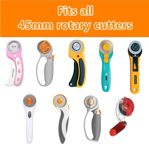 HEADLEY TOOLS Titanium Coated 45mm Rotary Cutter Blades 15 Pack Fits Olfa, Fiskars, Replacement Rotary Blade for Arts Crafts Quilting Scrapbooking...