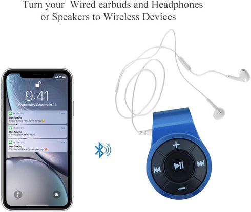 Bluetooth Receiver, Bluebyte Clip Bluetooth 5.0 Audio Receiver for Headphones with MIC for Hands-Free Calling and Music,Bluetooth Wireless Audio A...
