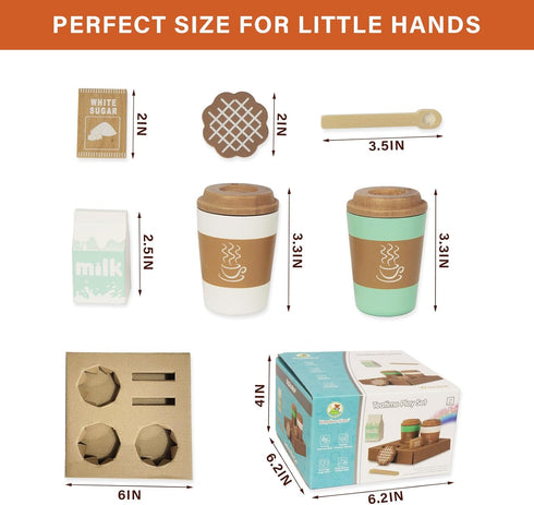 Pretend Play Coffee Cup Toys,Wooden Play Kitchen Accessories,Fake Food Play for Kids Kitchen,Educational Toy for Toddler Children Birthday Gift...