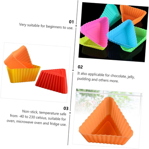 20pcs Triangle Muffin Cup Cupcake Liners Mold Diy Baking Mold Silicone Cake Molds Muffin Cupcake Mold Cake Baking Mold Muffin Cake Mold Mini Bakin...