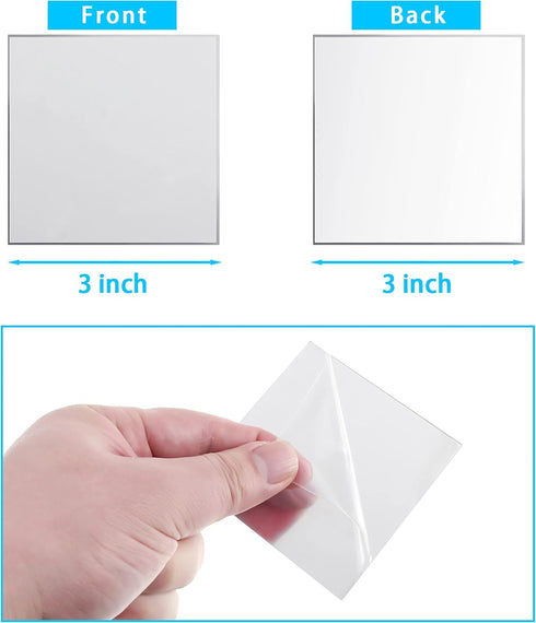50 Pieces Mini Size Acrylic Square Mirror Adhesive Small Square Mirror Craft Mirror Tiles for Crafts and DIY Projects Supplies (3 Inches)...
