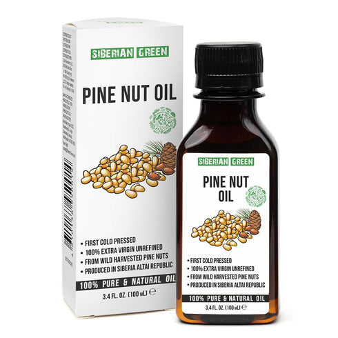 Siberian Pine Nut Oil | 100% Natural Extra Virgin Cold Pressed 100 ml / 3.4 fl oz | Unrefined Raw No-GMO Vegan | Exclusive Healthy Diet Food Grade...