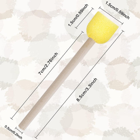40 Pieces Round Paint Foam Sponge Brush Set,Sponge Paint Brush Paint Tools for Kids,Wooden Handle Foam Brushes,Stencil Sponge Foam Paint Brush for...