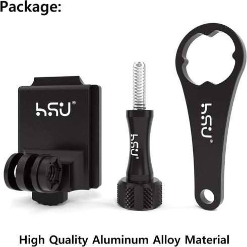 HSU Aluminum NVG Helmet Mount with Aluminum Thumbscrew Compatible with GoPro Hero 12/11/ 10 Black, Hero 9/8/7/6/5/4, Tactical Helmet for DJI Osmo ...