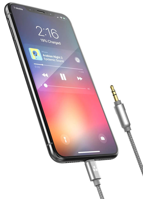 (Apple MFI Certified) iPhone Aux Lightning Cord to Male 3.5mm Auxiliary Cable (iPhone Audio Link to Car Jack, Headphones & Speakers) (Gray)......