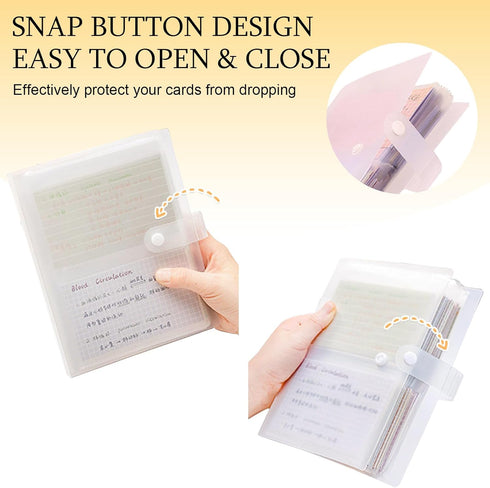 BetterJonny 3x5 Index Card Organizer, Index Cards Clear Plastic Holder Organizer Pouches Book Recipe Card Holder Flash Cards Holder, 40 Page Hold ...