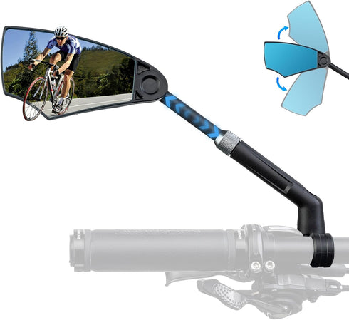 ROCKBROS 2023 Newest Handlebar Bike Mirror Adjustable Safe Rear View Mirror Anti-glare Lens Scratch Resistant Glass Lens 360 Degree Flat Rotation ...