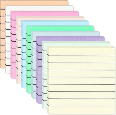 600 Sheets Transparent Sticky Notes with Lines, 3x3 Inch Colorful Annotation Sticky Notes, Waterproof See through Sticky Notes or School Supplies ...