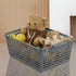 Gloreen 3 Pack Large Plastic Storage Baskets, Multipurpose Storage Basket for Organizer, Grey...