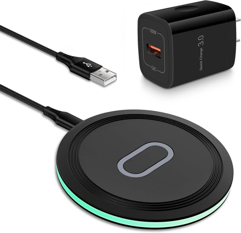 Samsung Galaxy S24 Wireless Charger Pad 15W Fast Charging Mat for Galaxy S24 S23 S22 S21 S20 Z Fold 5,Wireless Charging Station Charger Base with ...