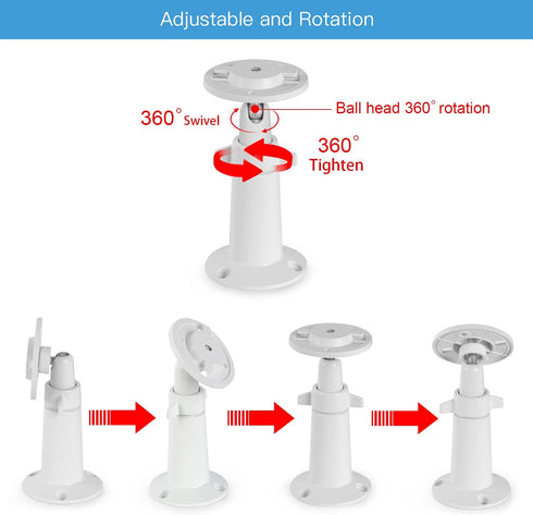 2Pack Wall Mount Bracket Compatible with Kasa Indoor Pan/Tilt Smart Security Camera, 360 Degree Adjustable Security Mount Holder (Camera Not Inclu...