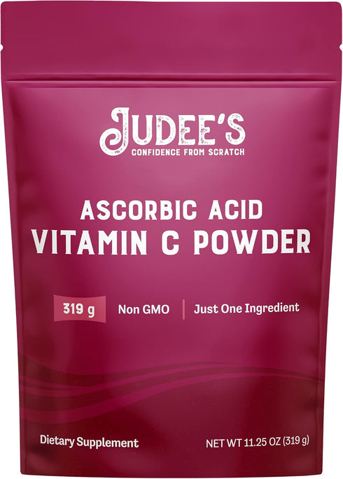 Judee’s Pure Vitamin C Powder 11.25 oz - 100% Non-GMO, Gluten-Free and Nut-Free - (L - Ascorbic Acid) - Immune Support & Antioxidant Supplement - ...