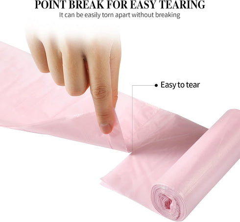 3 Rolls Small Trash Bags - 60 Counts Durable 4 Gallon Small Garbage Bags for home office kitchen Bathroom Bedroom Trash Can liners?Pink?...