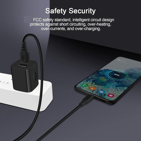 Black USB Wall Adapter, Charging Block, 3Pack Dual Port 2.1A Fast Wall Charger Brick Base Cube USB Plug Outlet Phone Charger Box for iPhone 16e 16...