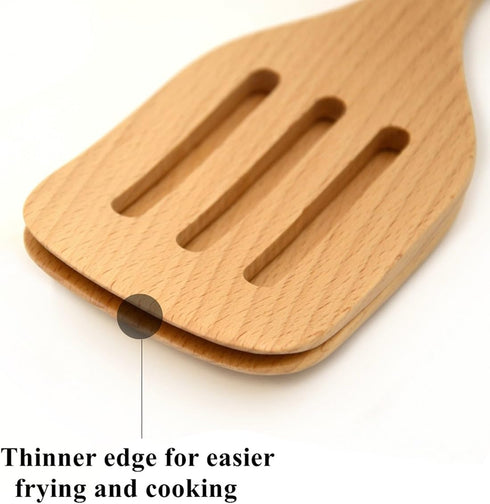 Bamber Wooden Wok Spatula Set Wood Turner for Non Stick Cookware, Pack of 2...