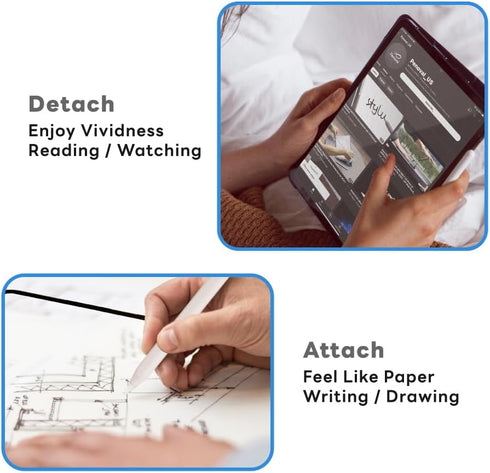 EIP Detachable Paper-feel Screen Protector for iPad air 5/4, iPad Pro 11”, Reusable Nano Tech, Easy Install & Detach, Anti-glare, Draw and Sketch ...