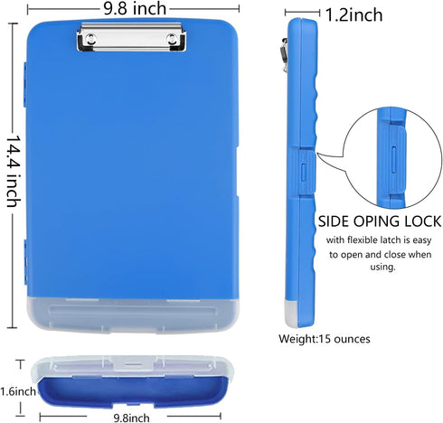 Clipboard with Storage,Clip Boards 8.5x11 with Storage,Large Capacity Clipboards,with Low Profile Clip,with Pen Holder Plastic Storage Clipboard F...