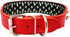 20-26" Length 2" Width Spike Rivets Leather Dog Pet Collars for Pitbull Mastiff Boxer (Red,L)...