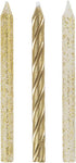 Dazzling Glitter & Gold Spiral Birthday Candles - 24ct Assorted Pack - Premium Quality, Long-Lasting & Elegant Design - Ideal for All Occasions...