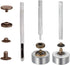 ArrErr 7 Pack Rivet Setter Tool with Base Snap Fasteners Kit Install Leather Die Punch Hole Kit 633 831 Press Studs Anvil Fixing Set for Leatherwo...