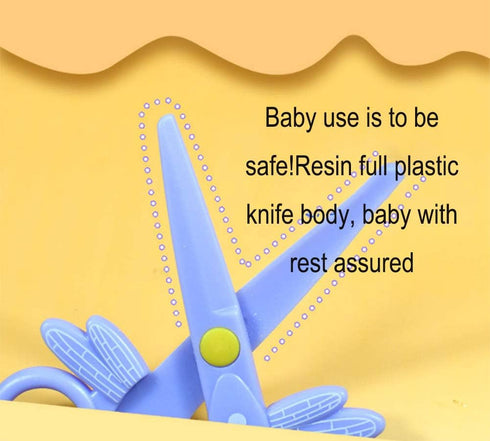AKOAK 6 Pcs Children Plastic Scissors Primary School DIY Art Safety Small Scissors Kindergarten Children Special Plastic Scissors Cute Dragonfly P...