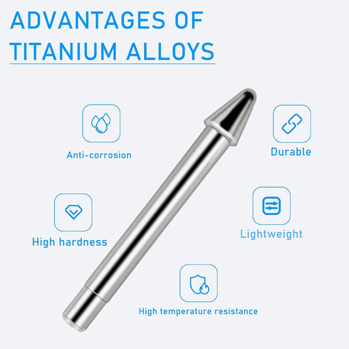 No Wear Out Titanium Alloy Pen Tips fits for Surface Pen, Realititcs Pencil Like Refill Replacement Nibs fits for Microsoft Surface Pro 7 6 5 4 Se...