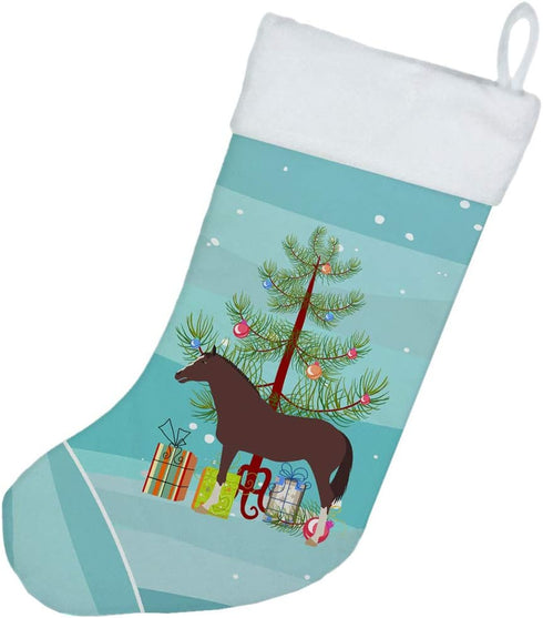 Caroline's Treasures BB9280CS English Thoroughbred Horse Christmas Christmas Stocking, Teal Fireplace Hanging Stockings Christmas Season Party Dec...