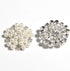 20PCS 1.2inch 3CM Round Pearl Metal Crystal Flatback Rhinestone Buttons for DIY Headbands Hair Accessories Flower Center Bouquet Wedding Invitatio...
