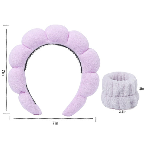 Spa Headband for Washing Face, Premium Makeup Headband, Skincare Headbands, Non Slip Sponge Headband for Women Girls, Yoga Sports Makeup Removal H...
