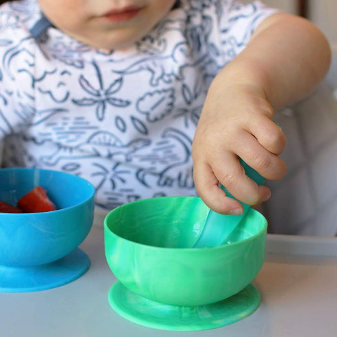 ChooMee FlexiDip Silicone Baby Learning Utensil | 4 Months + Baby Led Weaning | Flat Head Spoon with Firm Handle | Designed in USA, BPA Free, Prem...