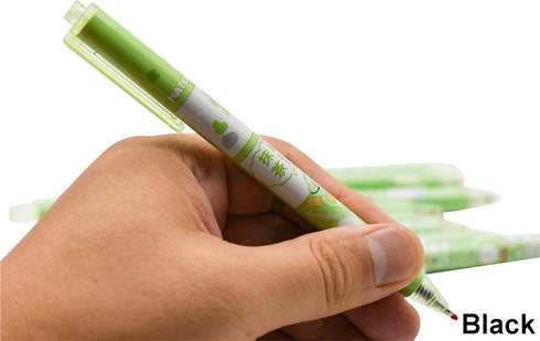 Maydahui 12PCS Green Matcha Frog Gel Pens Cute Cartoon Animal Pen Retractable Printing Pens Black Ink for Office School Party...