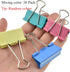 HAHIYO Binder Clips Paper Clamps Spring Steel Sturdy Large 1.57 inches Width 0.51 Inch Capacity No Sharp Edges Heavy Duty Tight Grip Reusable Colo...