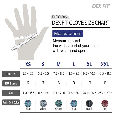 DEX FIT Nitrile Work Gloves FN330, 1 Pair, 3D-Comfort Stretchy Fit, Firm Grip, Thin & Lightweight, Touch-Screen Compatible, Durable, Breathable & ...