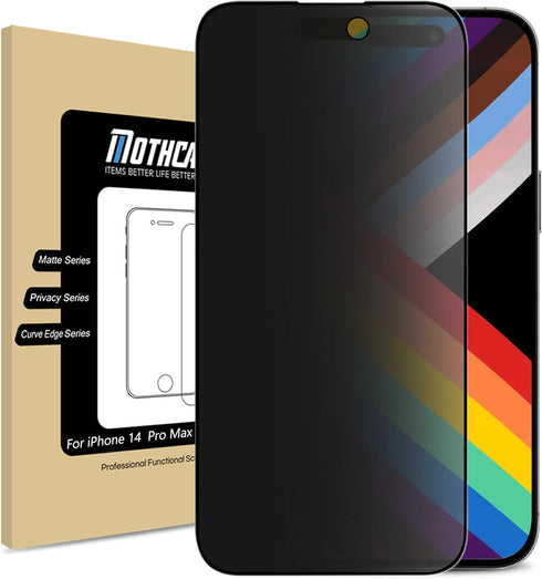 Mothca Matte Privacy Screen Protector for iPhone 14 Pro Max 6.7-inch with Alignment Sticker, Anti-Spy Anti-Glare Full Coverage Tempered Glass Anti...