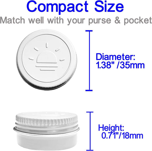 Extra Small Single Pill Box for Purse (3 Pack), Aluminum Screw Top Pill Container, 3 Times a Day Portable Waterproof Single Pill Case for Vitamins...