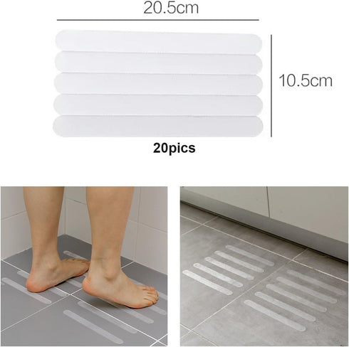 Anti-slip Strips, Safety Shower Treads Stickers - 24 Pcs, Bathtub Non Slip Stickers, Anti Skid Tape for Shower,Tub,Steps, Floor-Strength Adhesive ...