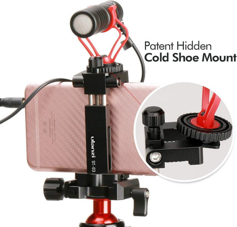ULANZI ST-03 Metal Smart Phone Tripod Mount with Cold Shoe Mount and Arca-Style Quick Release Plate for iPhone Xs Xs Max X 8 7 Plus Samsung,Cell P...