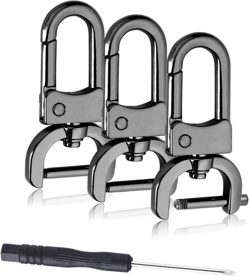 6 Pack 5/8 Inch Detachable Snap Hook Swivel Clasp, Metal Lobster Claw Clips Clasp with Screwdriver for Replacement Purse Keychain Hardware, Keyrin...