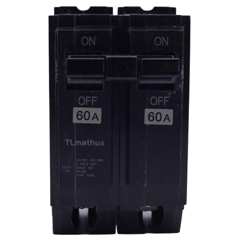 THQL2160 60 amp Breaker 2 Pole Plug-in Mount Standard Circuit Breaker Thermal Magnetic Protection, 10KA 120/240V, Compatible with GE Thick Series ...