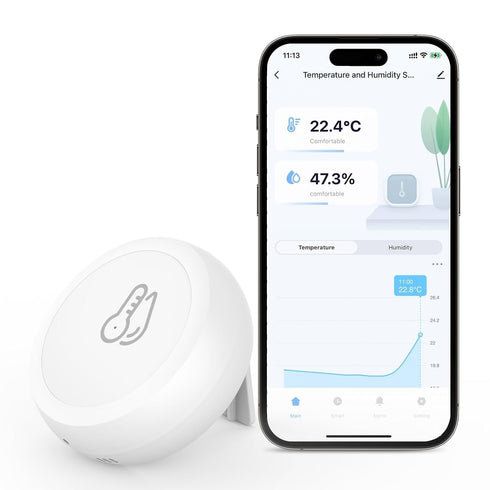 Maxcio Temperature Humidity Sensor, Smart Thermometer with App Notification, Wireless Hygrometer Monitor for Home, Free Data Storage, Requires Max...
