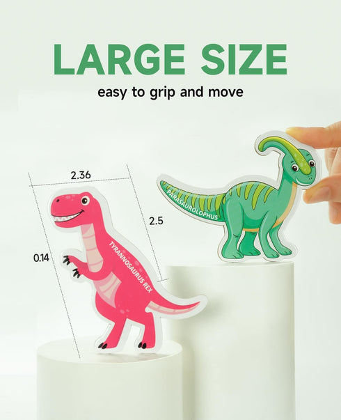 Fridge Magnet for Toddlers 1-3 - Cute Dinosaur Refrigerator Magnets for Kids Full Back Magnetic Dinosaur Toys Educational Preschool Learning Toy B...