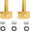 1/4" Barb x 3/4" Female GHT Thread Solid Brass Water Hose End Repair Connector, Includes Stainless Steel Clamps and gaskets?Pack of 2?...