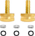 1/4" Barb x 3/4" Female GHT Thread Solid Brass Water Hose End Repair Connector, Includes Stainless Steel Clamps and gaskets?Pack of 2?...