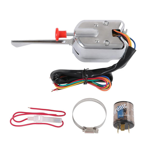 JDMSPEED New Chrome 12V Universal Street Hot Rod Turn Signal Switch with Flasher Replacement for Ford GM...